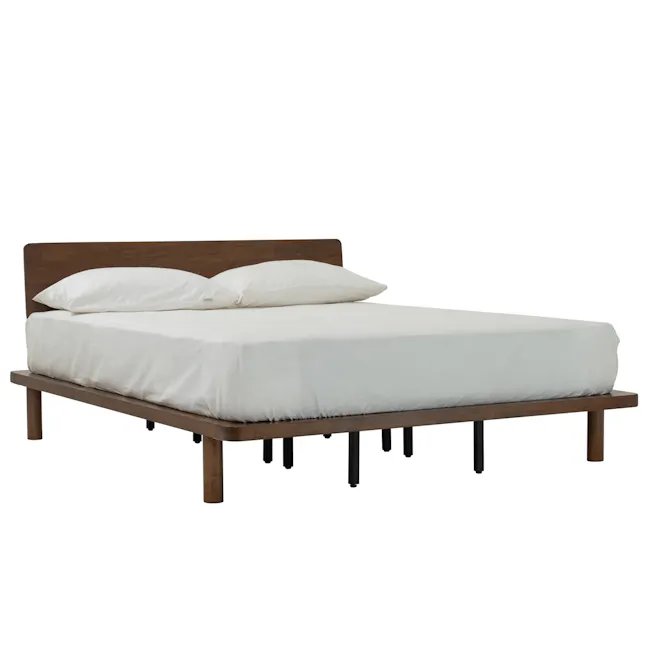 Agnes Wooden Platform Queen Bed - Walnut - 3