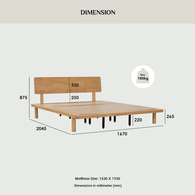 Agnes Wooden Platform Queen Bed - Walnut - 12
