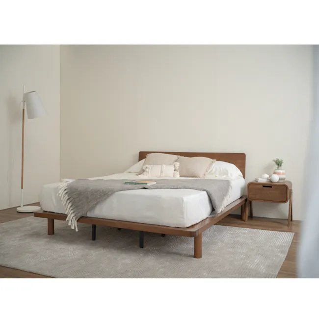 Agnes Wooden Platform Queen Bed - Walnut - 2