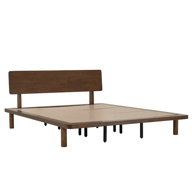 Agnes Wooden Platform Queen Bed - Walnut - 7