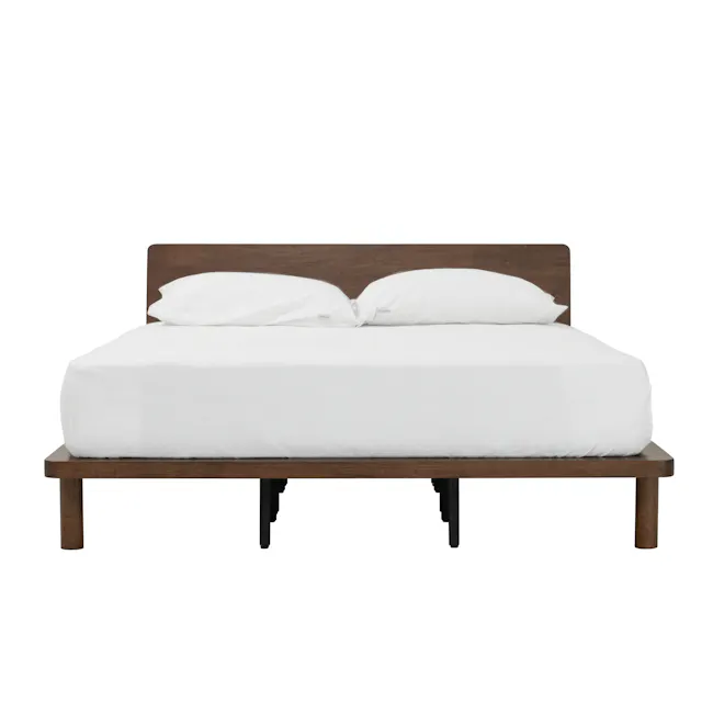 Agnes Wooden Platform Queen Bed - Walnut - 1