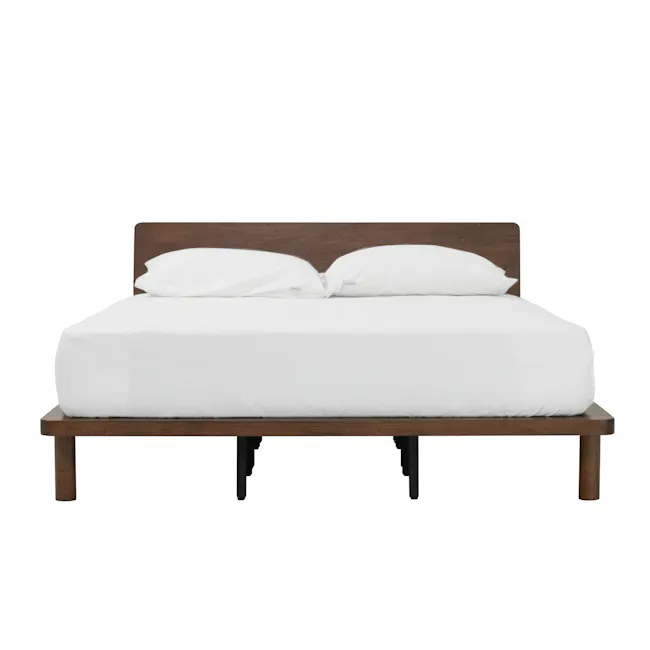 Agnes Wooden Platform Queen Bed - Walnut - 1