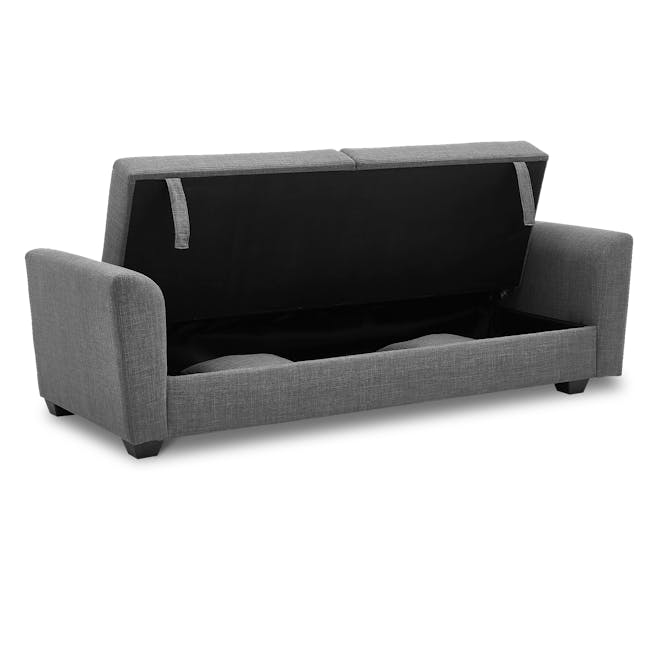 Boston 3 Seater Storage Sofa Bed - Siberian Grey - 5