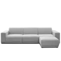 Milan 4 Seater Sofa with Ottoman - Slate (Fabric)