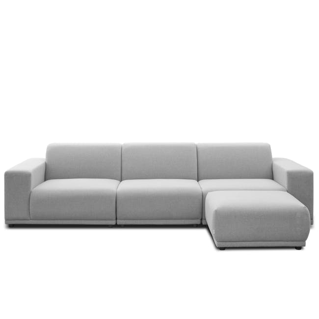 Milan 4 Seater Sofa with Ottoman - Slate (Fabric) - 0