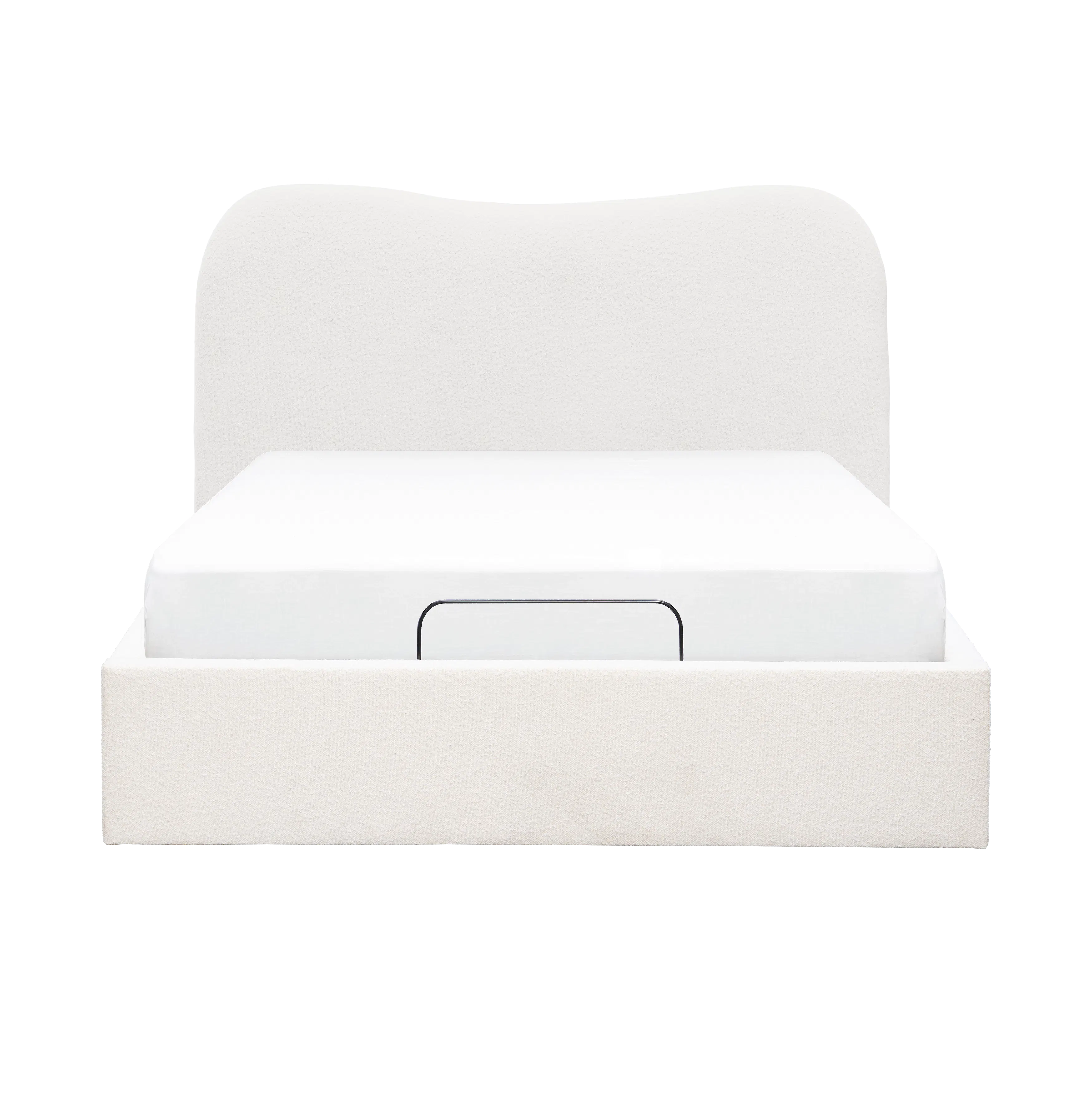 Lyra Queen Bed - White Boucle (frame only) - 11