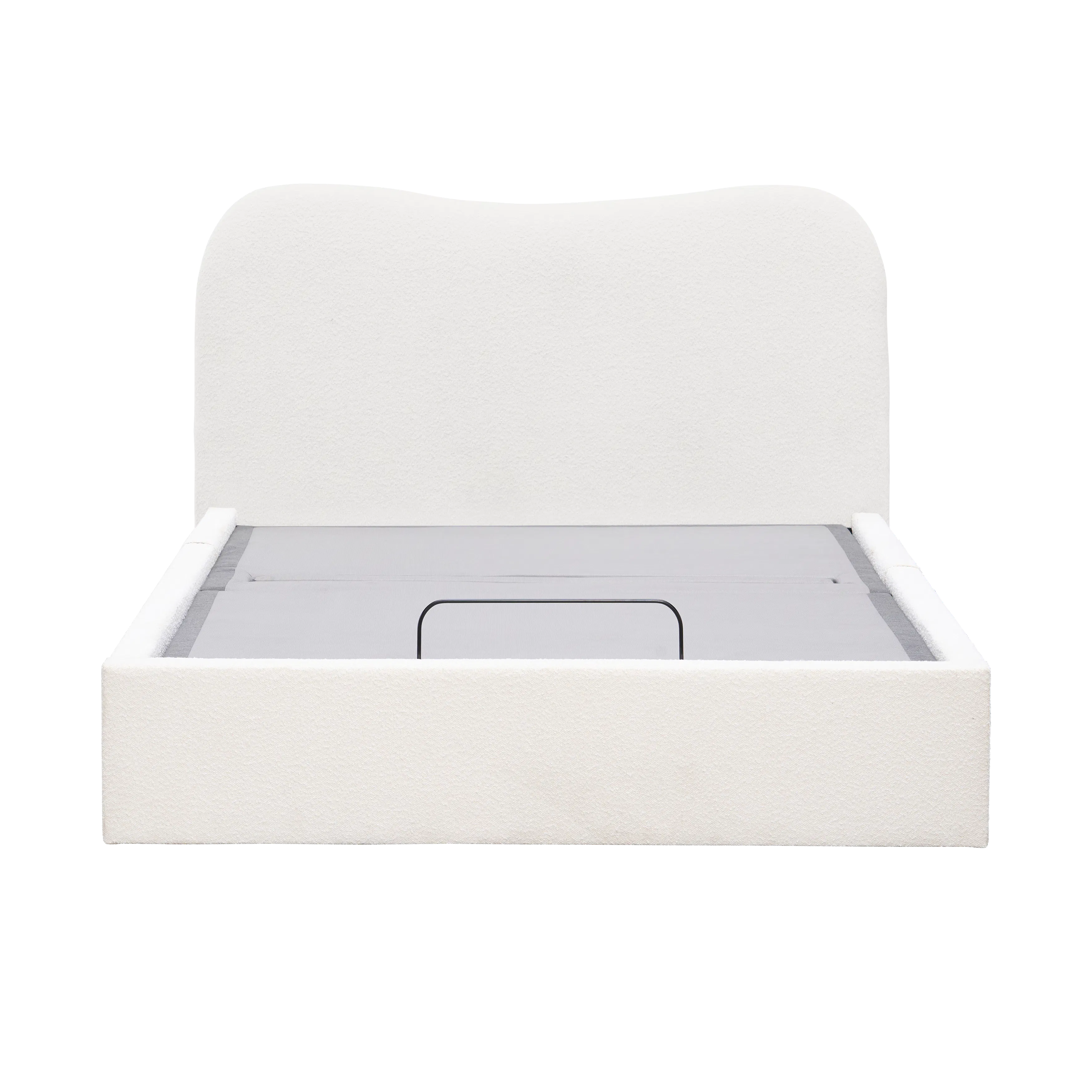 Lyra Queen Bed - White Boucle (frame only)