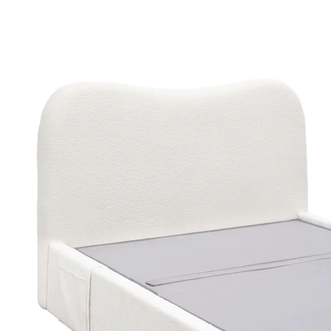 Lyra Queen Bed - White Boucle (frame only) - 5