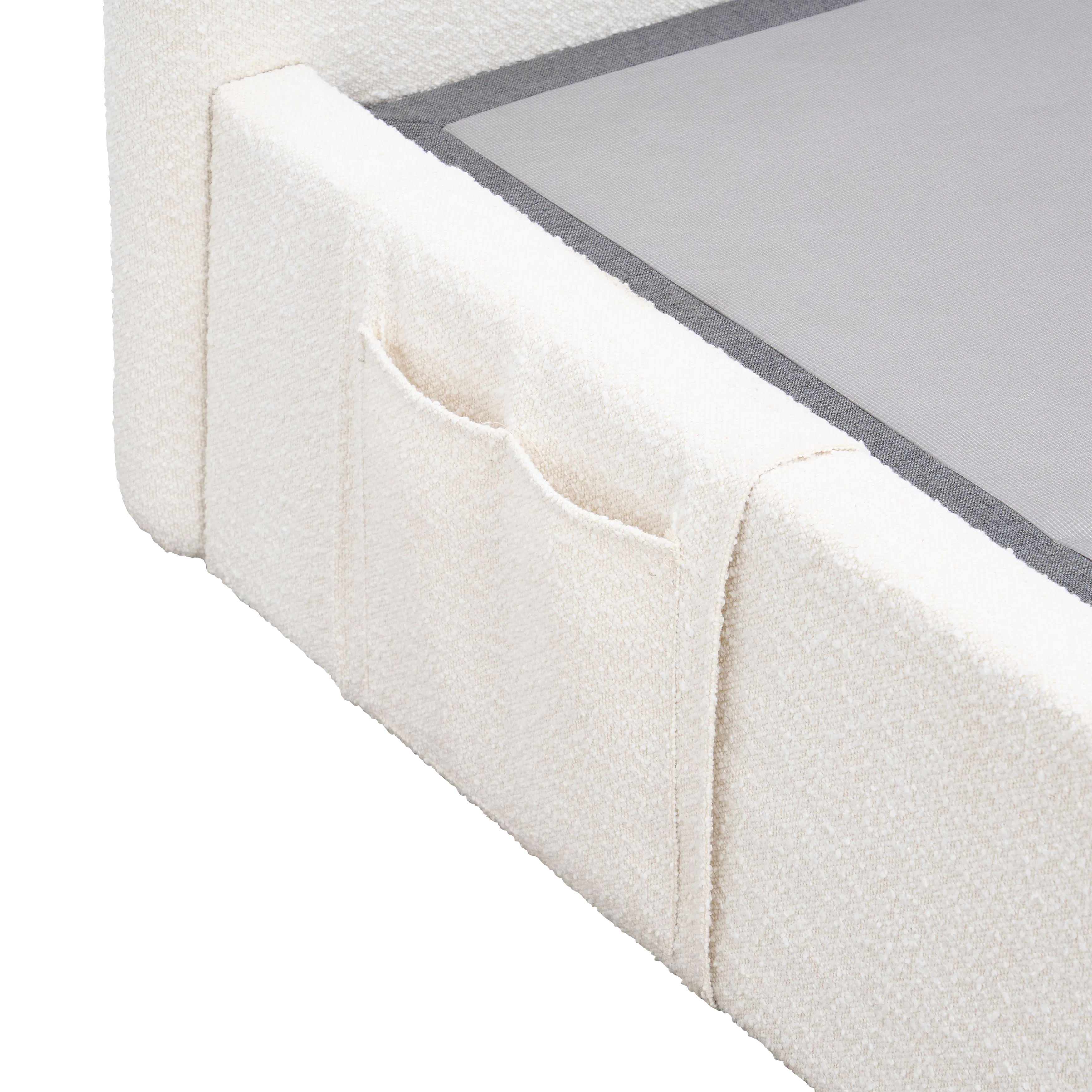 Lyra Queen Bed - White Boucle (frame only) - 7