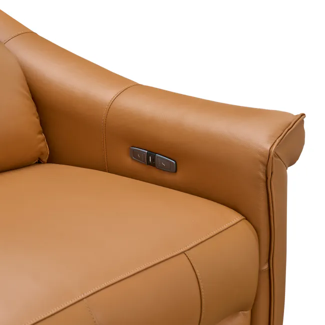Strato Right Arm Power Recliner Unit - Crimson Tan (Top Grain Leather) - 4