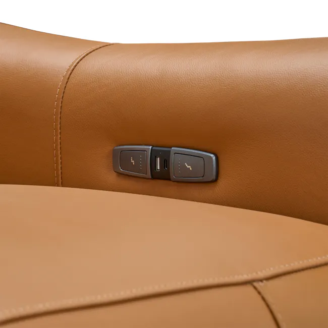 Strato Right Arm Power Recliner Unit - Crimson Tan (Top Grain Leather) - 10