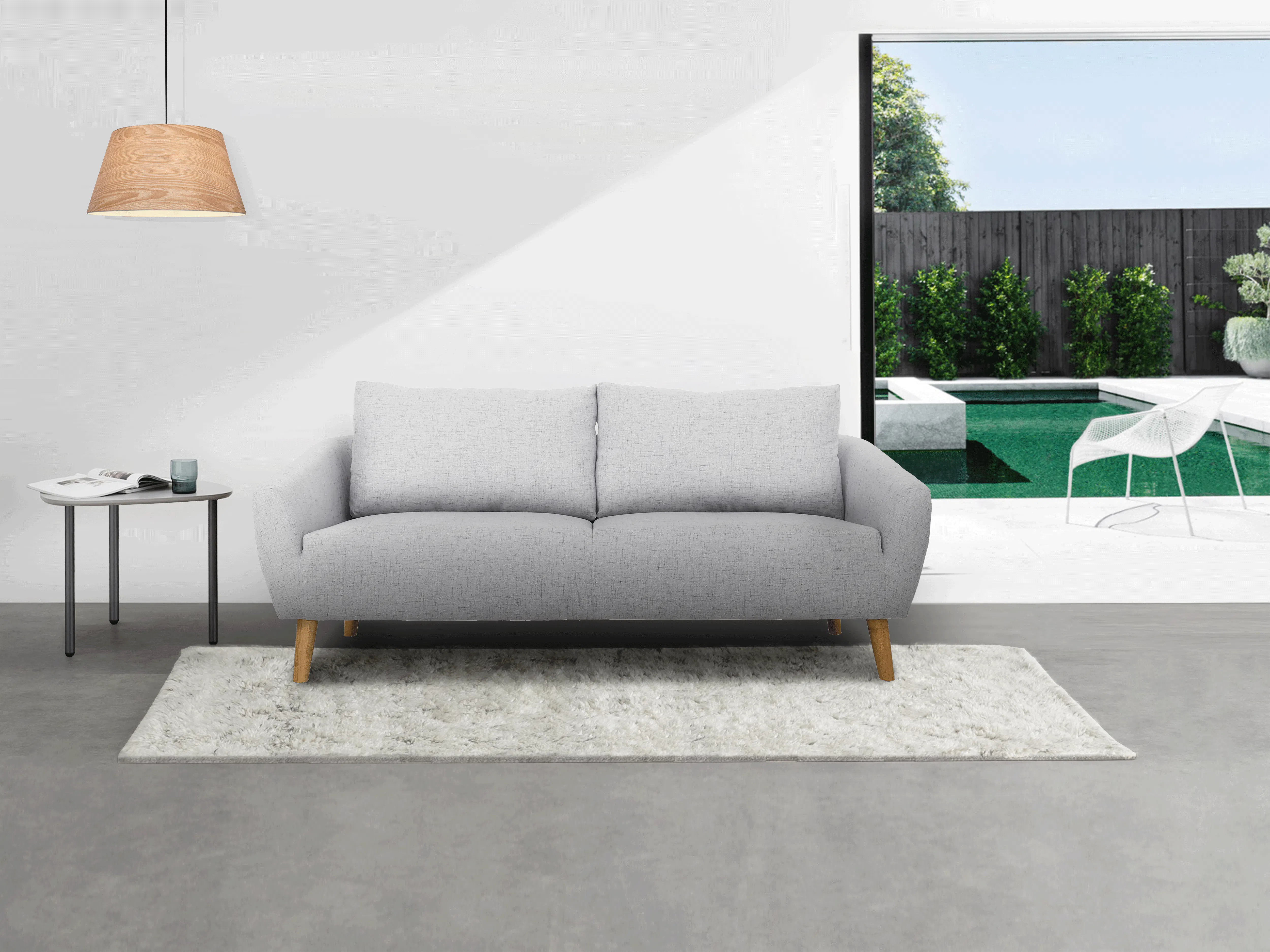 Hana 3 Seater Sofa with Hana 2 Seater Sofa - Light Grey - 15
