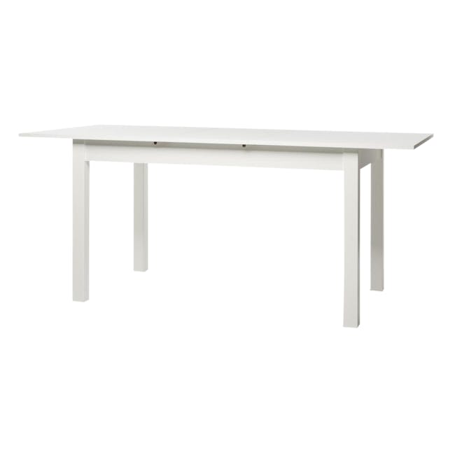 Jonah Extendable Table 1.4m-1.8m in White with 4 Lars Chairs in Natural, Black - 1