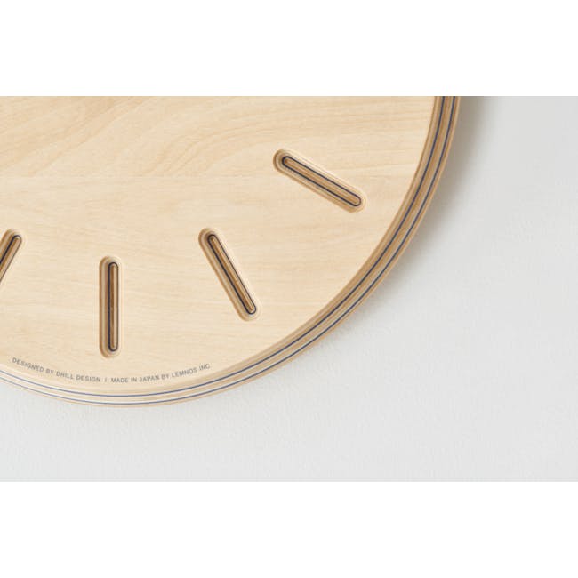 Line Paper-Wood Clock - Navy Blue - 1