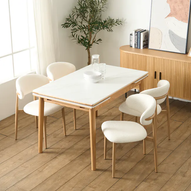 Folly Dining Chair - White Boucle - 2
