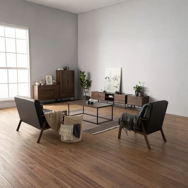 Carrie Sideboard 1.1m - 2 - Modern minimalist living room, cozy seating area, large window, natural light, wooden furniture