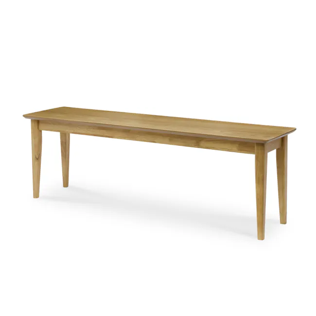 Koa Bench 1.4m - Oak - 1 - Wooden table with four legs, minimalist design, natural wood finish, clean lines, modern