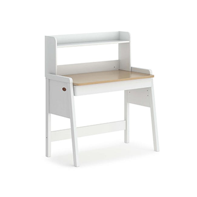 Tidy Desk with Hutch - Barley White Almond - 2