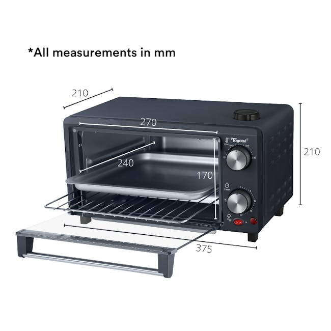 TOYOMI 12L Classic Toast & Steam Oven TO 1230ST - Matte Dark Grey - 6