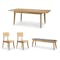 Todd Extendable Dining Table 1.6m-2m with Todd Cushioned Bench 1.5m and 2 Todd Dining Chairs - 0
