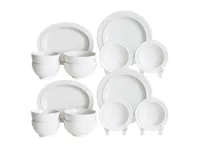 Syracuse Maple 16-Piece Ceramic Dinnerware Set - Ivory White