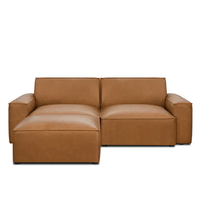 (As-is) Everest Ottoman - Saddle Tan (Premium Aniline Leather) - 14