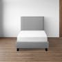 Hank Single Bed in Silver Fox with 1 Innis Side Table in White, Natural - 1