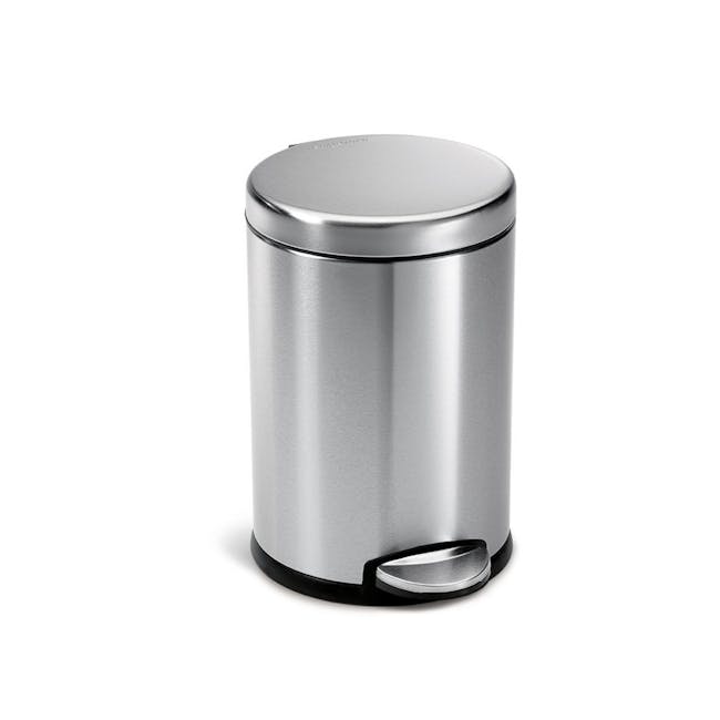 simplehuman 4.5L Round Step Bin - Brushed - 0