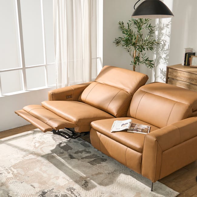 Clyde Left Arm Power Recliner Unit - Warm Grey (Top Grain Leather) - 20