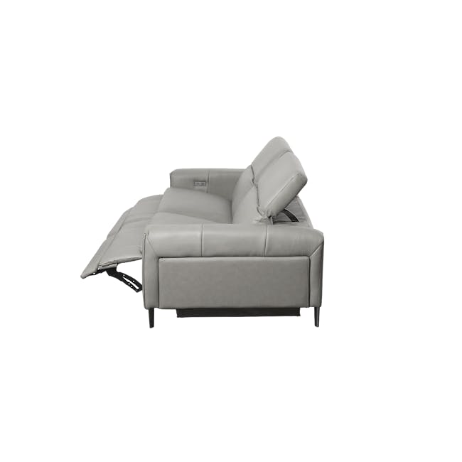 Clyde Left Arm Power Recliner Unit - Warm Grey (Top Grain Leather) - 4