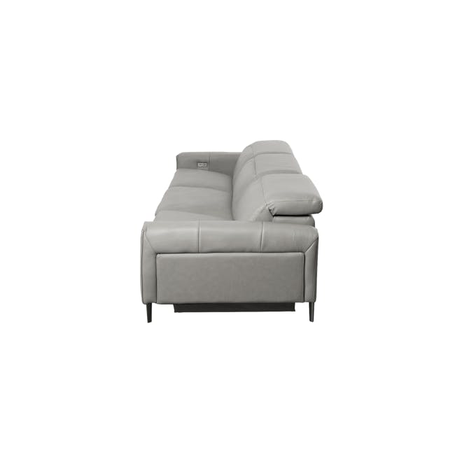 Clyde Left Arm Power Recliner Unit - Warm Grey (Top Grain Leather) - 14