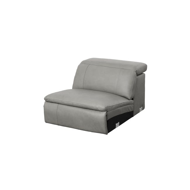 Clyde Left Arm Power Recliner Unit - Warm Grey (Top Grain Leather) - 35
