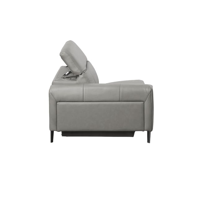 Clyde Left Arm Power Recliner Unit - Warm Grey (Top Grain Leather) - 38