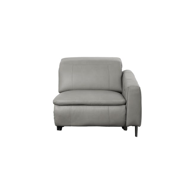 Clyde Left Arm Power Recliner Unit - Warm Grey (Top Grain Leather) - 40