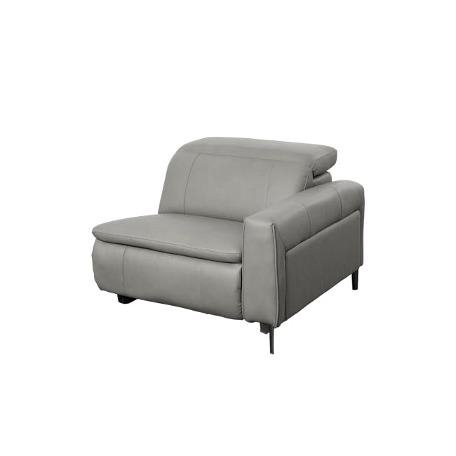 Clyde Left Arm Power Recliner Unit - Warm Grey (Top Grain Leather) - 43
