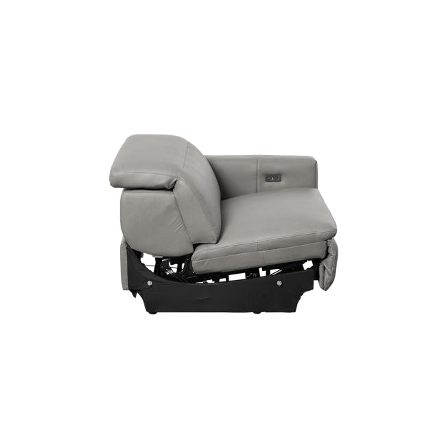 Clyde Left Arm Power Recliner Unit - Warm Grey (Top Grain Leather) - 6