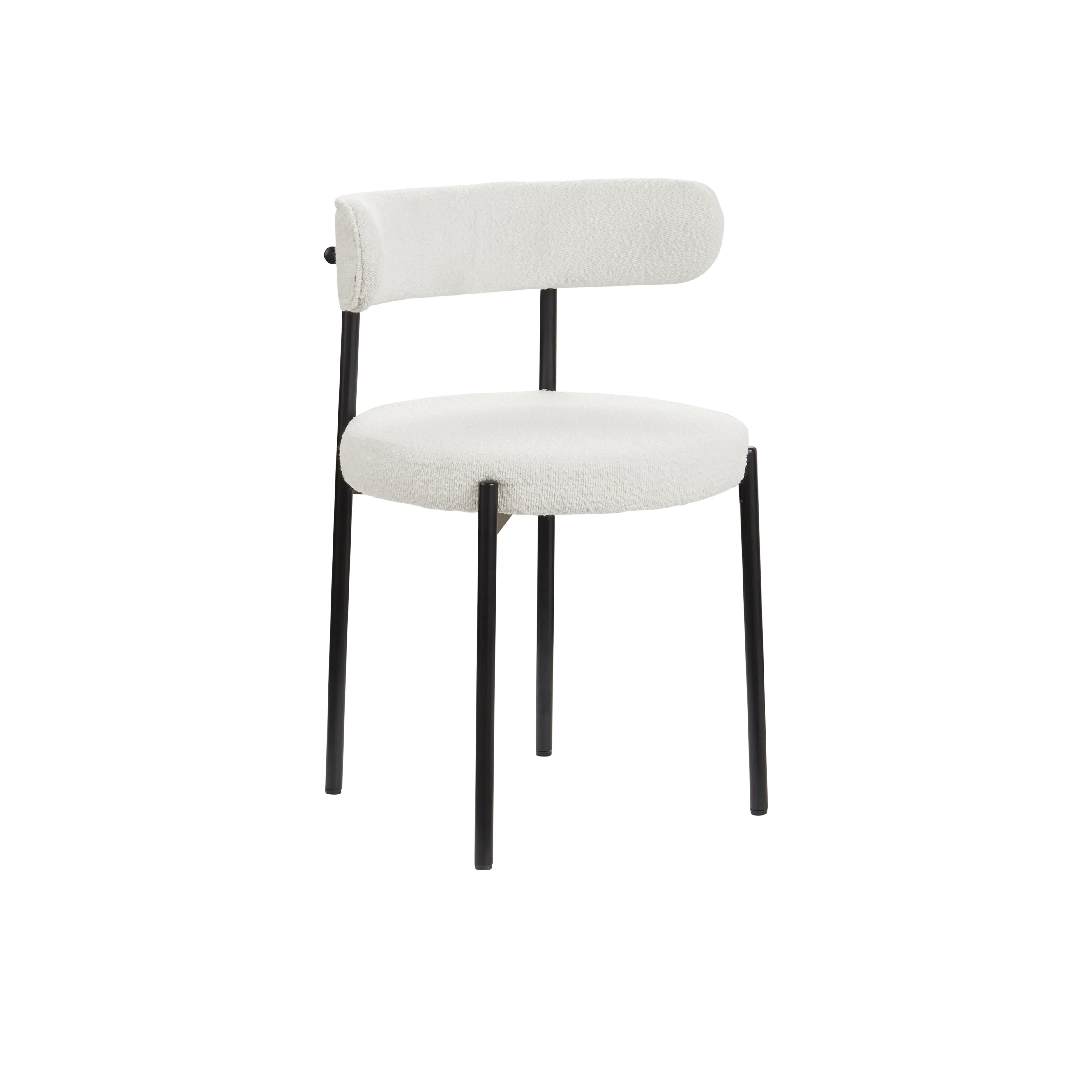 Aspen Dining Chair - Black, White Boucle