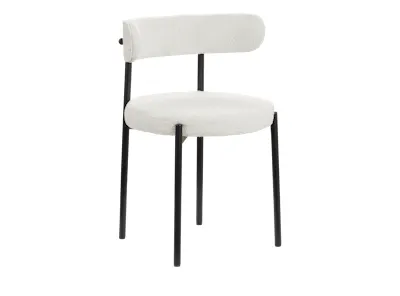 Aspen Dining Chair - Black, White Boucle