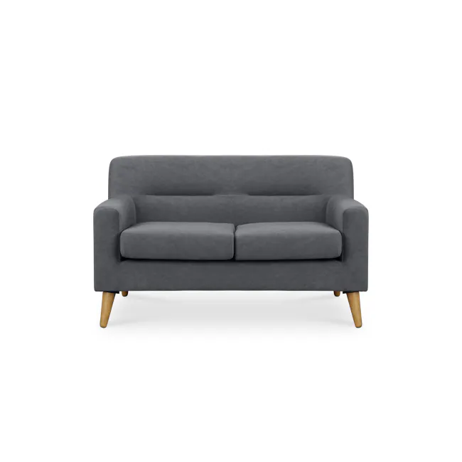 Damien 2 Seater Sofa with Damien Armchair - Dark Grey (Scratch Resistant Fabric) - 3 - Grey upholstered sofa, modern design