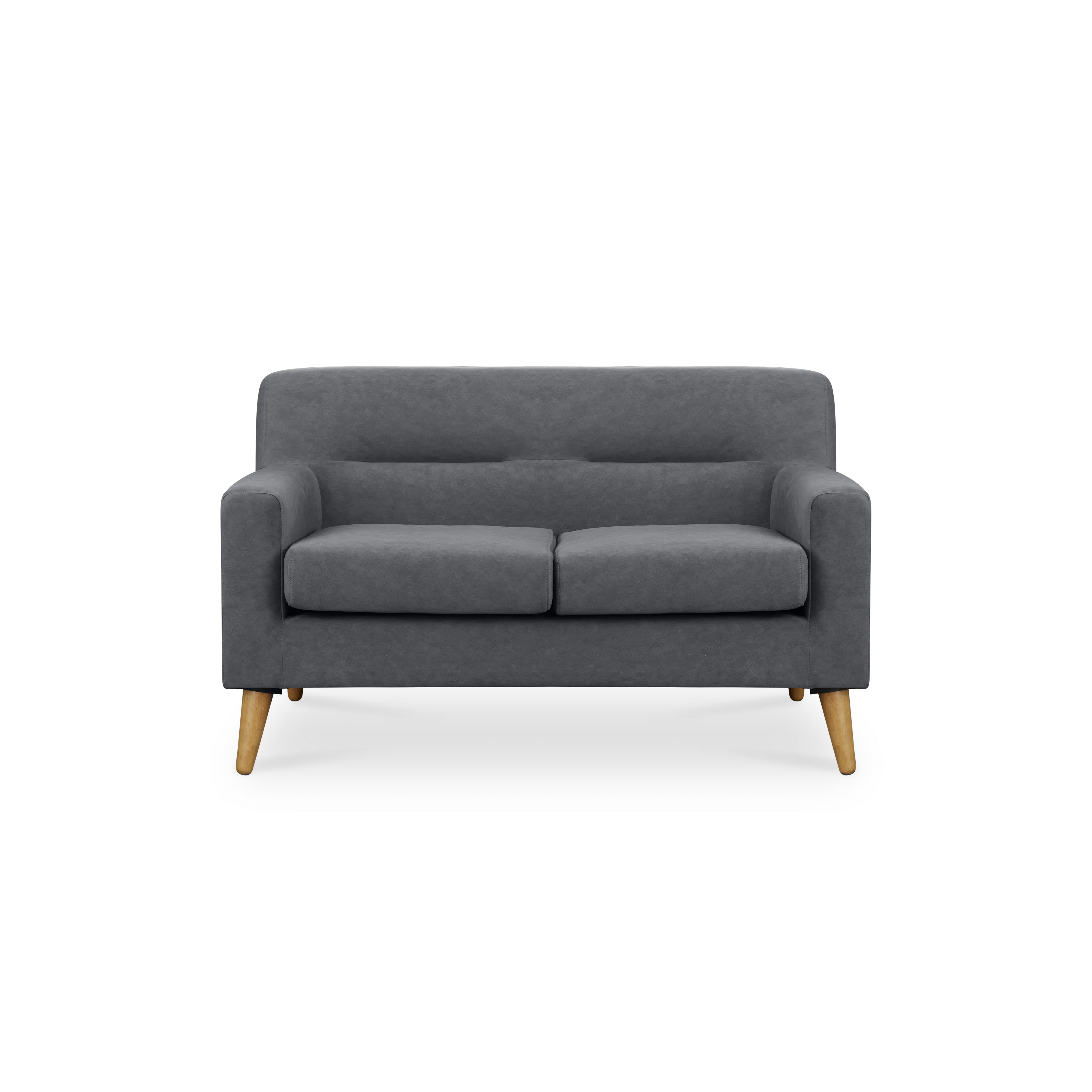 Damien 3 Seater Sofa with Damien 2 Seater Sofa - Dark Grey (Scratch Resistant Fabric) - 9 - Grey upholstered sofa, modern