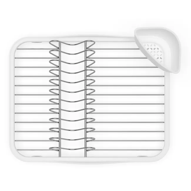 Sinkin Dish Rack - White, Nickel - 4 - Clear, modern, spiral, metal, wire, kitchen, utensil, kitchen tool, kitchen aid