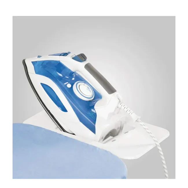 Metaltex Oriones Premium Ironing Board with Clothes Rack - 2 - Electric iron, white and blue design, portable, flat iron