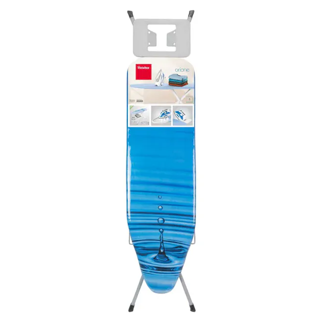 Metaltex Oriones Premium Ironing Board with Clothes Rack - 4 - Waterfall design, folding stand, portable ironing board