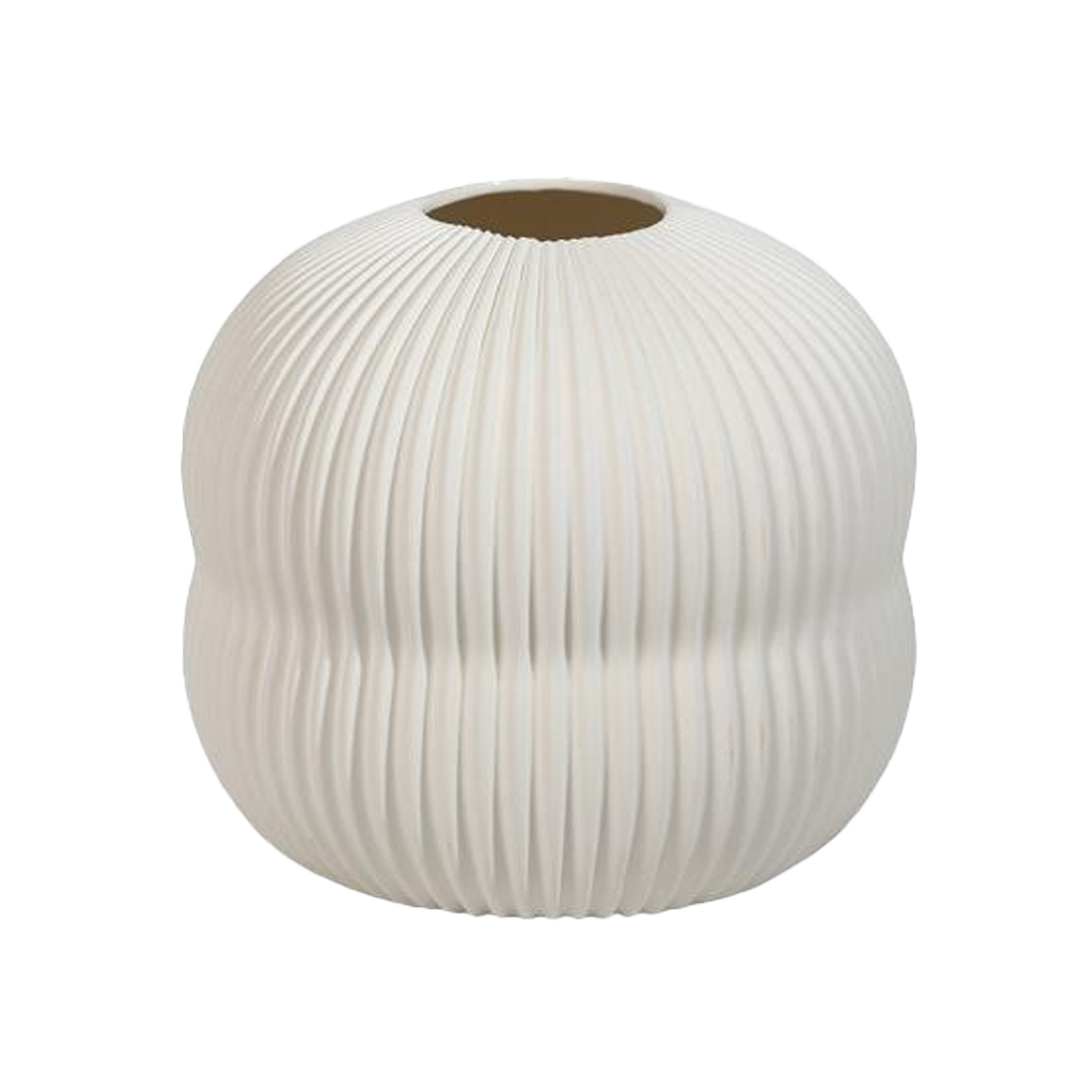 Dossa Round Ribbed Ceramic Vase