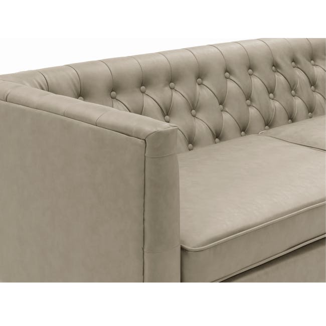 Cadencia 3 Seater Sofa - Warm Taupe (Faux Leather) - 6