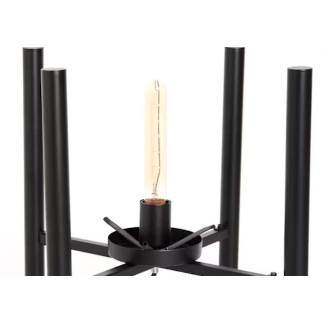 Noah Floor Lamp - Tall - 6 - Sleek black lamp stand with three vertical poles, Elegant modern lamp holder design, Minimalist