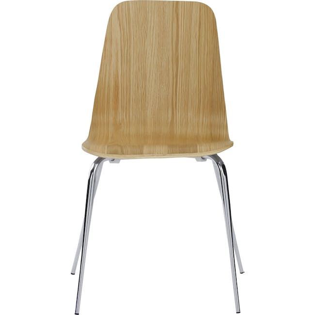 Sefa Dining Chair - Chrome, Oak - 2