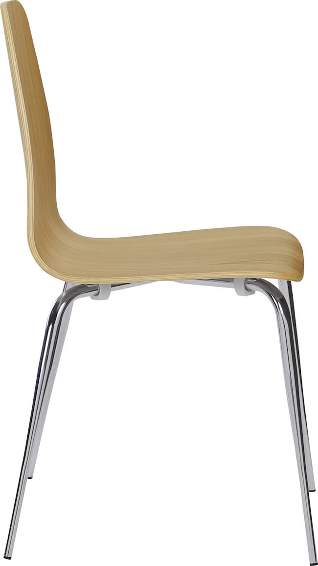 Sefa Dining Chair - Chrome, Oak - 3