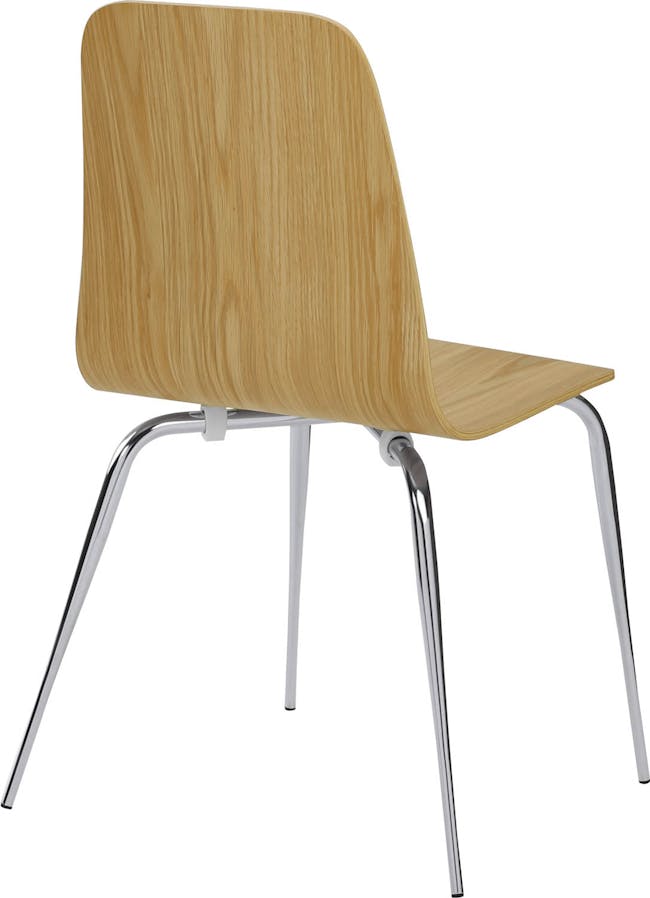 Sefa Dining Chair - Chrome, Oak - 4