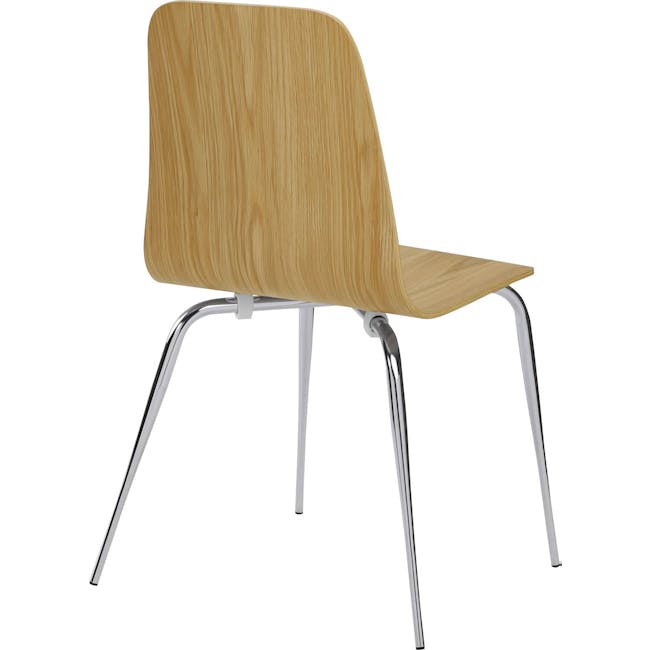 Sefa Dining Chair - Chrome, Oak - 4